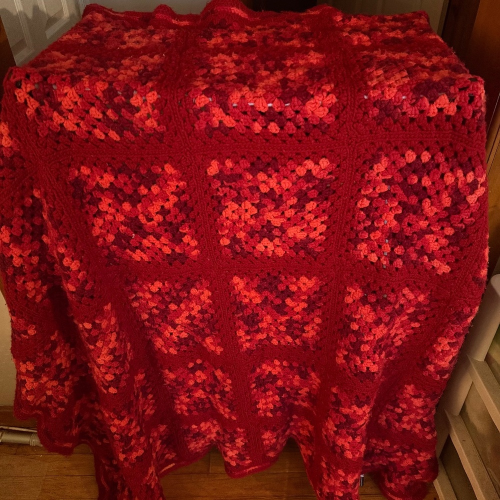 Handmade Vintage Crocheted Throw Blanket